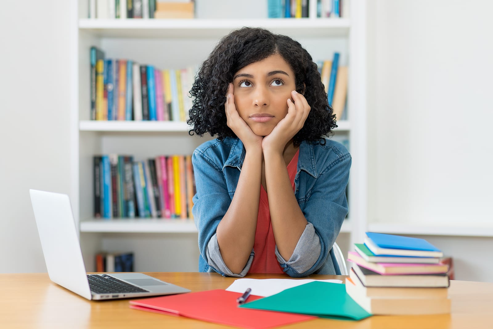 A concerned student thinking