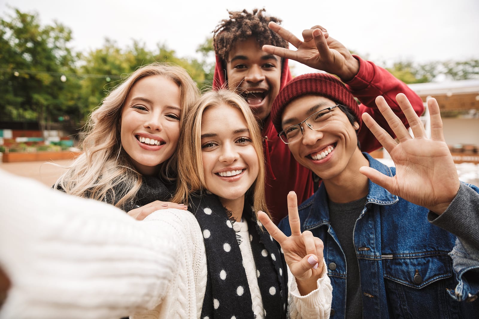 A cheerful group of people together