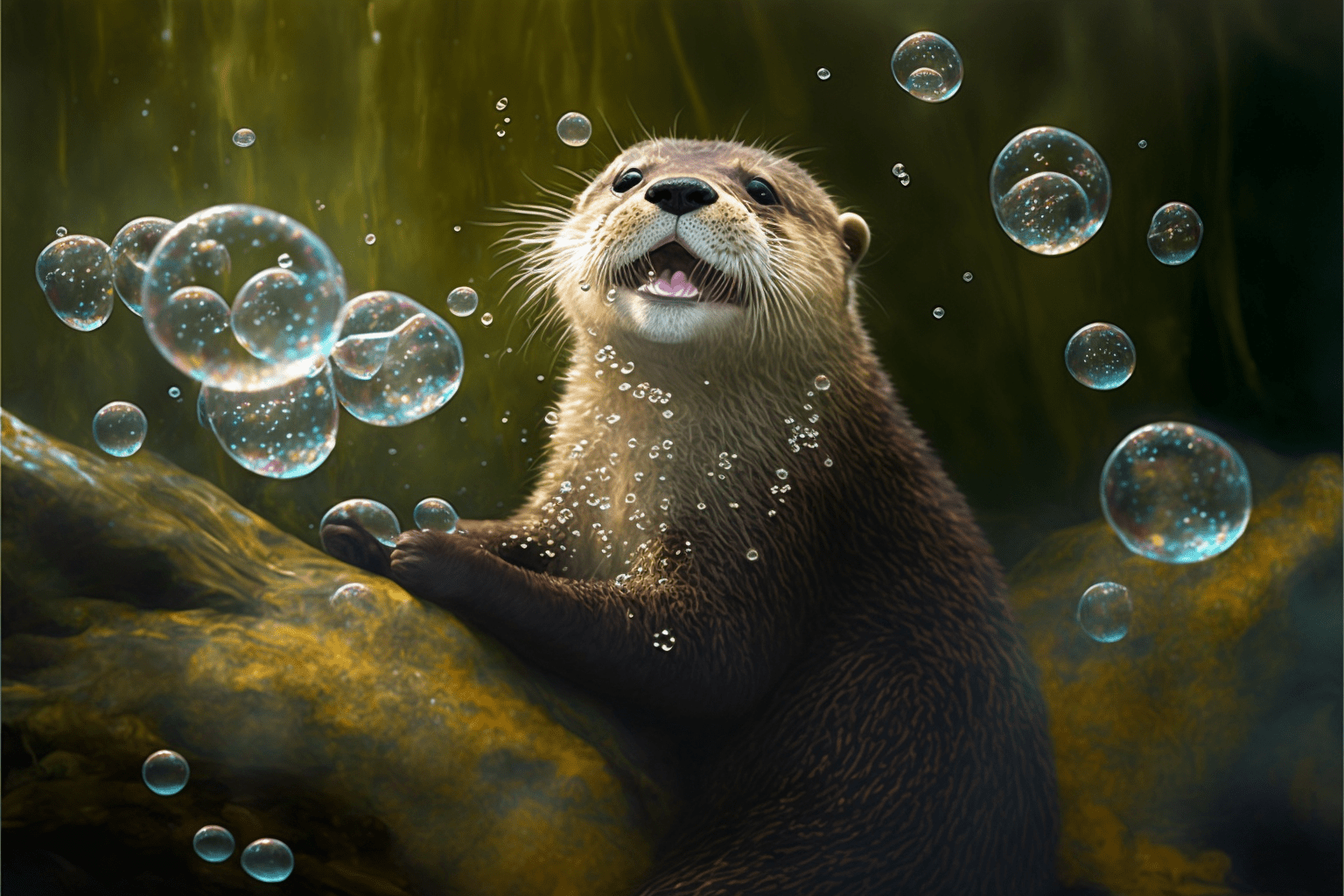 Bubbles one celebrating otter nature warm happy