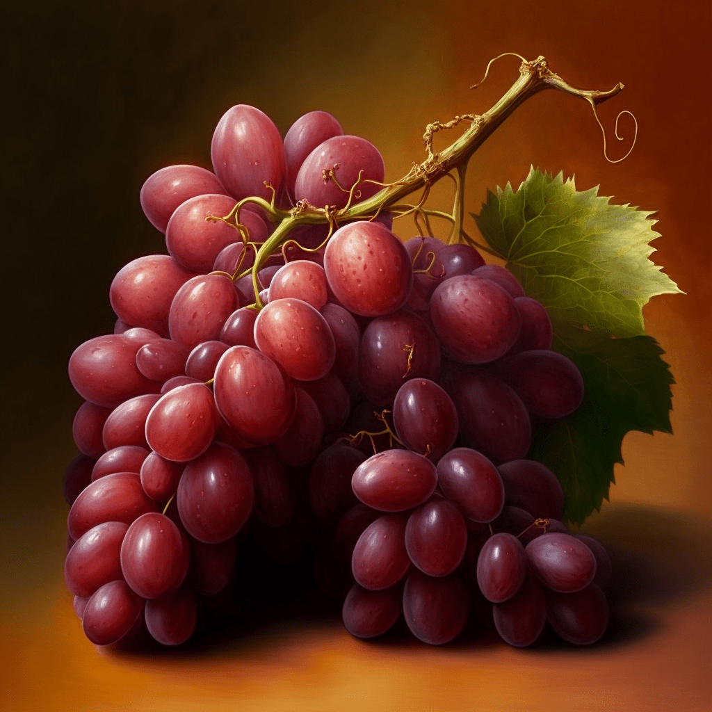 Bunch of juicy red grapes photo realistic