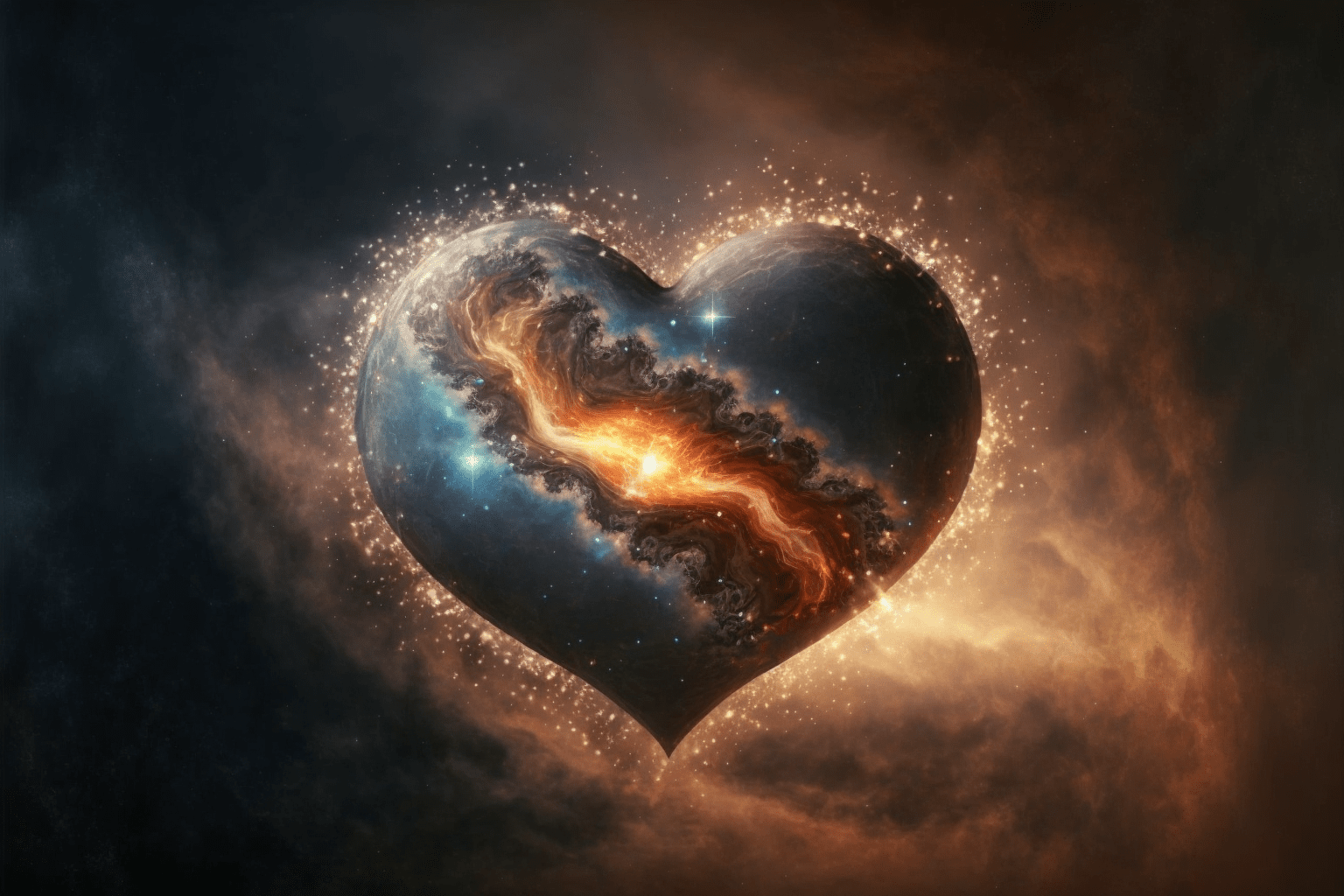 Universe showing us we are loved photorealistic